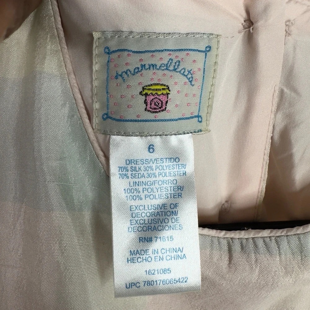 Marmellata Dress Girl 6 Pastel Silk Blend Plaid Pattern Bow FormaI Party Classic